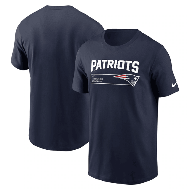 Men's New England Patriots Navy Division Essential T-Shirt - Click Image to Close